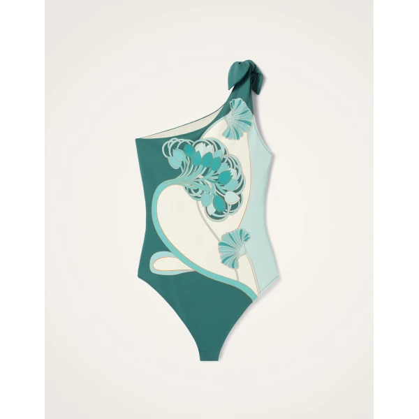 La DoubleJ Goddess Suit in Blooming Tulip Placée Mint - Beachwear - Milanese Maximalist Fashion at Coveti