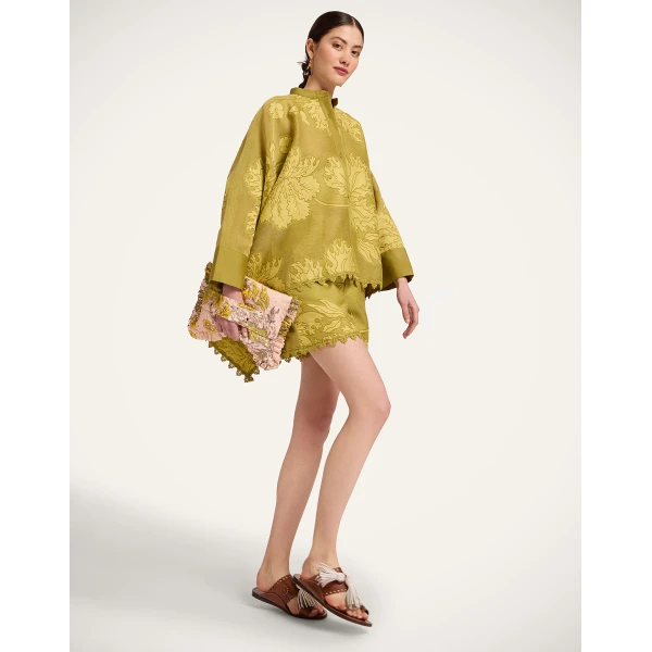 La DoubleJ Good Butt Shorts in Solid Green - Shorts - Milanese Maximalist Fashion at Coveti