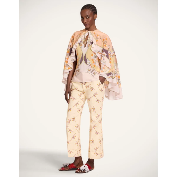 La DoubleJ Hendrix Pants in Farfalla Buttercream - Pants - Milanese Maximalist Fashion at Coveti