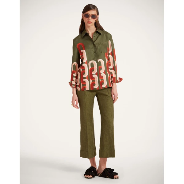 La DoubleJ Hendrix Pants in Solid Camouflage - Pants - Milanese Maximalist Fashion at Coveti