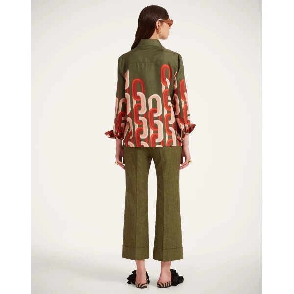 La DoubleJ Hendrix Pants in Solid Camouflage - Pants - Milanese Maximalist Fashion at Coveti