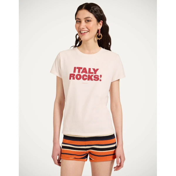La DoubleJ High Tee Shirt in Solid Ecru - Tops - Milanese Maximalist Fashion at Coveti