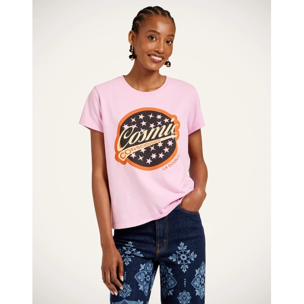 La DoubleJ High Tee Shirt in Solid Lilac - Tops - Milanese Maximalist Fashion at Coveti