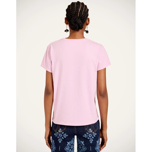 La DoubleJ High Tee Shirt in Solid Lilac - Tops - Milanese Maximalist Fashion at Coveti