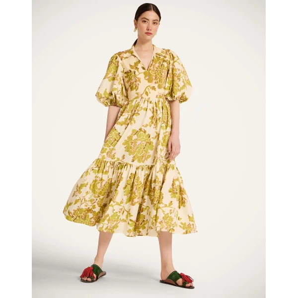 La DoubleJ Ischia Dress in Oasis Green - Dresses - Milanese Maximalist Fashion at Coveti