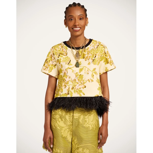 La DoubleJ La Scala Tee in Oasis Green - Tops - Milanese Maximalist Fashion at Coveti