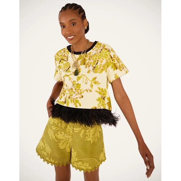 La DoubleJ La Scala Tee in Oasis Green - Tops - Milanese Maximalist Fashion at Coveti