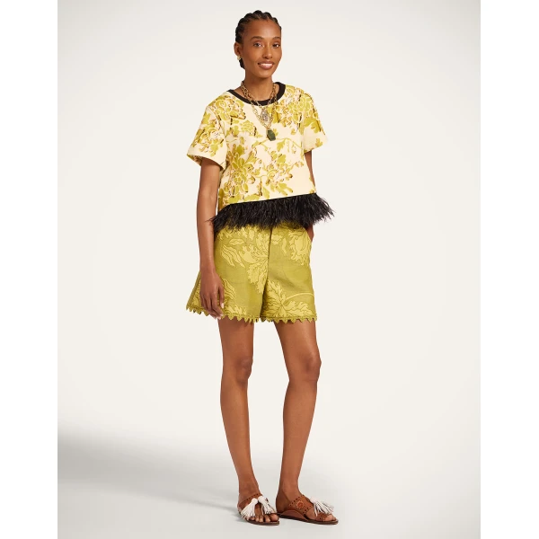 La DoubleJ La Scala Tee in Oasis Green - Tops - Milanese Maximalist Fashion at Coveti