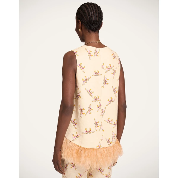 La DoubleJ La Scala Top in Farfalla Buttercream - Tops - Milanese Maximalist Fashion at Coveti