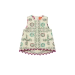 La DoubleJ La Scala Top in Florette Tiles Ecru - Tops - Milanese Maximalist Fashion at Coveti
