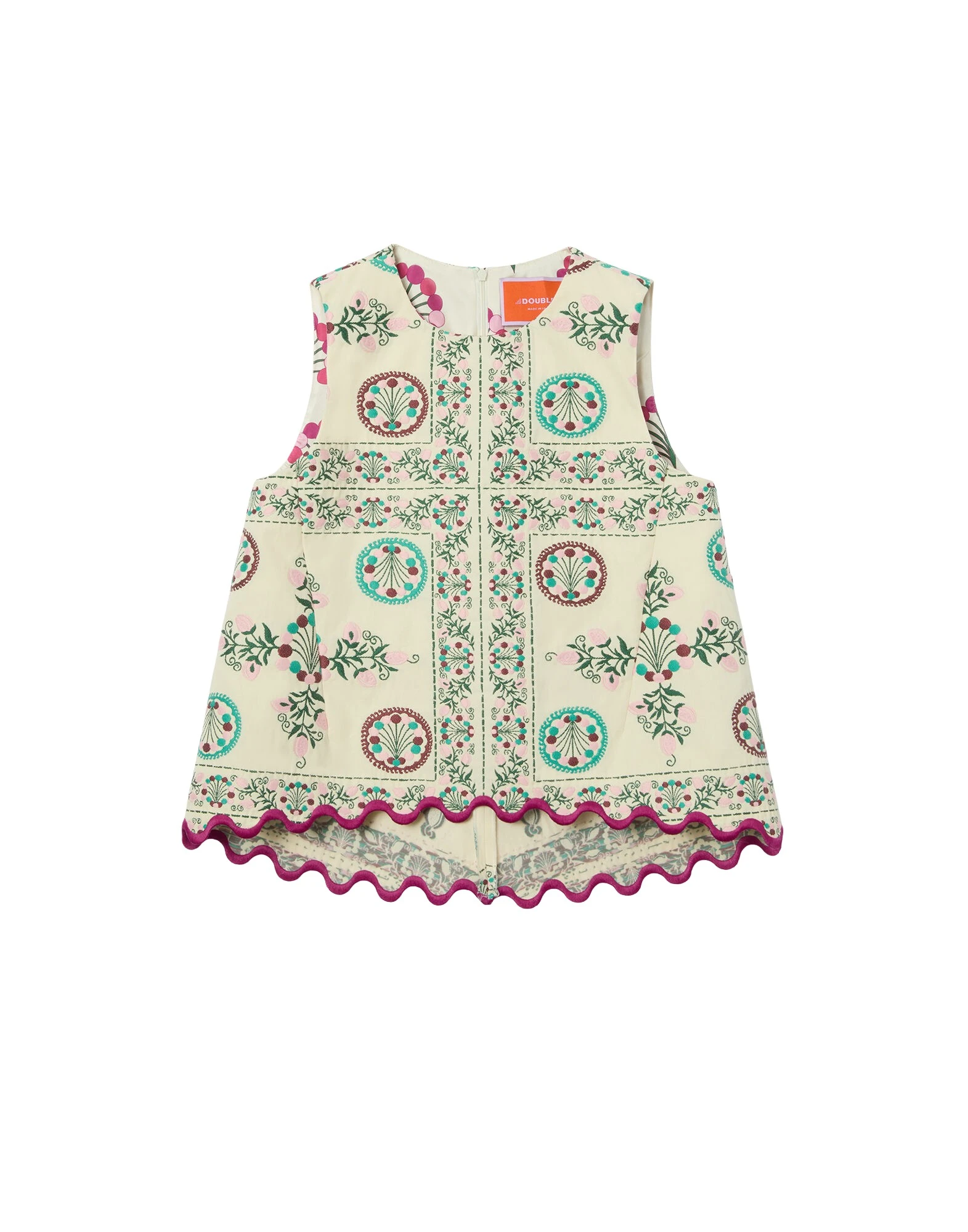 La-DoubleJ-La-Scala-Top-in-Florette-Tiles-Ecru93907_nobg La DoubleJ La Scala Top in Florette Tiles Ecru - Tops - Milanese Maximalist Fashion at Coveti