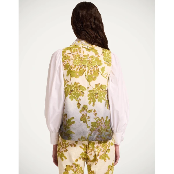 La DoubleJ La Scala Top in Oasis Ombré Placée Green & Black - Tops - Milanese Maximalist Fashion at Coveti