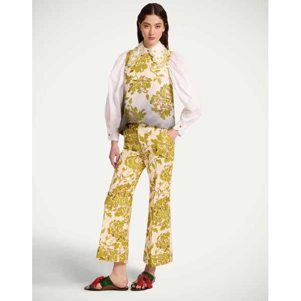 La DoubleJ La Scala Top in Oasis Ombré Placée Green & Black - Tops - Milanese Maximalist Fashion at Coveti
