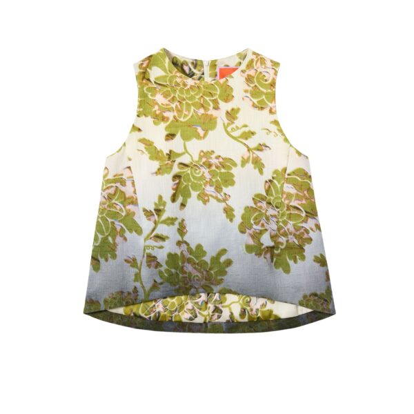 La DoubleJ La Scala Top in Oasis Ombré Placée Green & Black - Tops - Milanese Maximalist Fashion at Coveti
