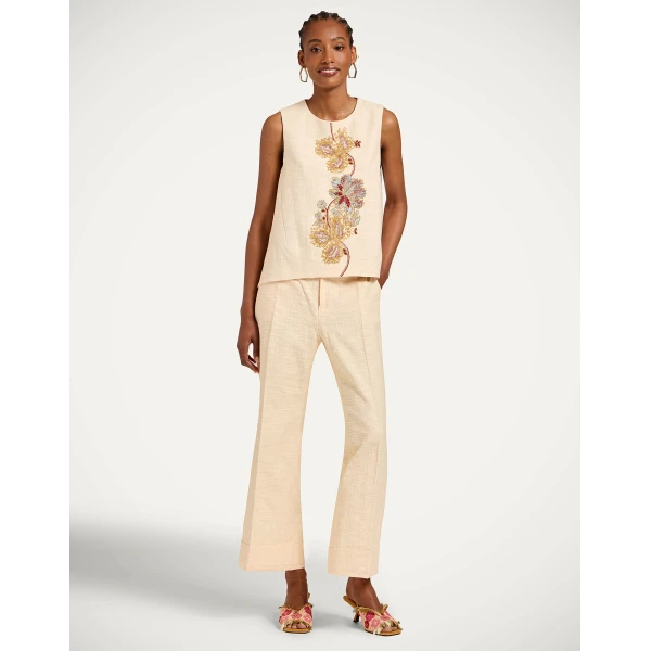 La DoubleJ La Scala Top in Solid Ivory - Tops - Milanese Maximalist Fashion at Coveti