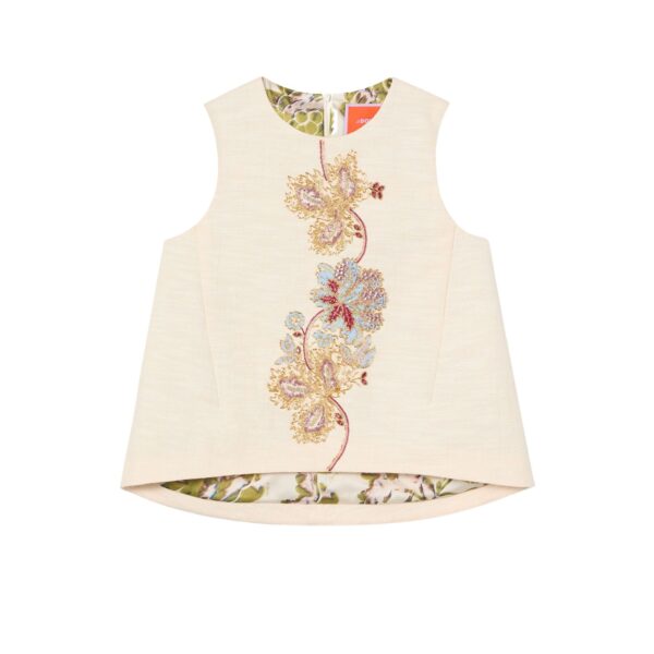 La DoubleJ La Scala Top in Solid Ivory - Tops - Milanese Maximalist Fashion at Coveti