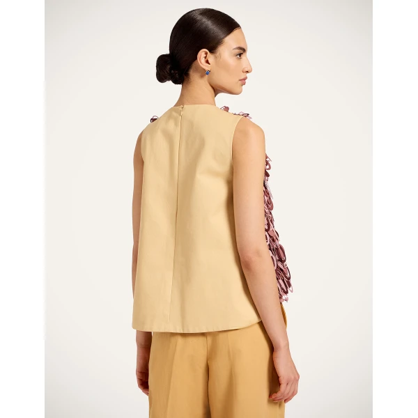 La DoubleJ La Scala Top in Solid Light Beige - Tops - Milanese Maximalist Fashion at Coveti