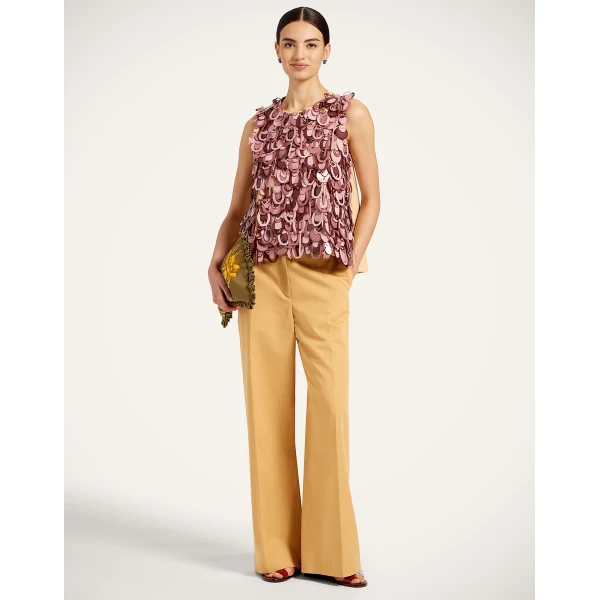 La DoubleJ La Scala Top in Solid Light Beige - Tops - Milanese Maximalist Fashion at Coveti