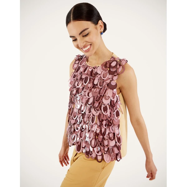La DoubleJ La Scala Top in Solid Light Beige - Tops - Milanese Maximalist Fashion at Coveti