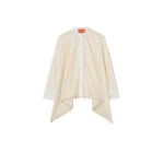 La DoubleJ Lacey Foulard Shirt in Solid Ecru - Tops - Milanese Maximalist Fashion at Coveti