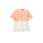 La DoubleJ Lacey House T-Shirt in Solid Apricot - Tops - Milanese Maximalist Fashion at Coveti