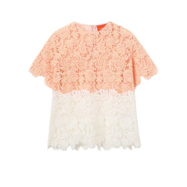 La DoubleJ Lacey House T-Shirt in Solid Apricot - Tops - Milanese Maximalist Fashion at Coveti