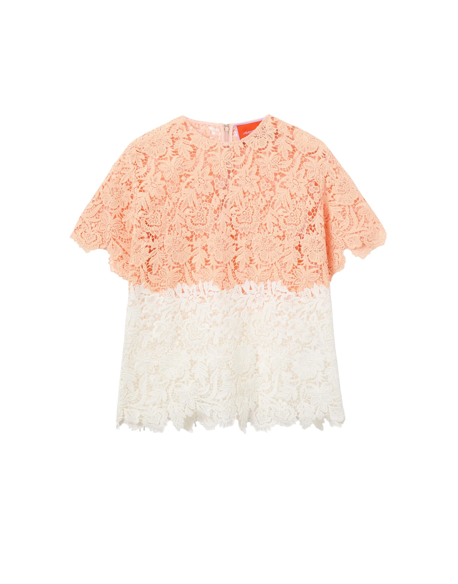 La-DoubleJ-Lacey-House-T-Shirt-in-Solid-Apricot33875_nobg La DoubleJ Lacey House T-Shirt in Solid Apricot - Tops - Milanese Maximalist Fashion at Coveti