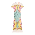 La DoubleJ Lela Dress in Florette Placée Fuchsia - Dresses - Milanese Maximalist Fashion at Coveti