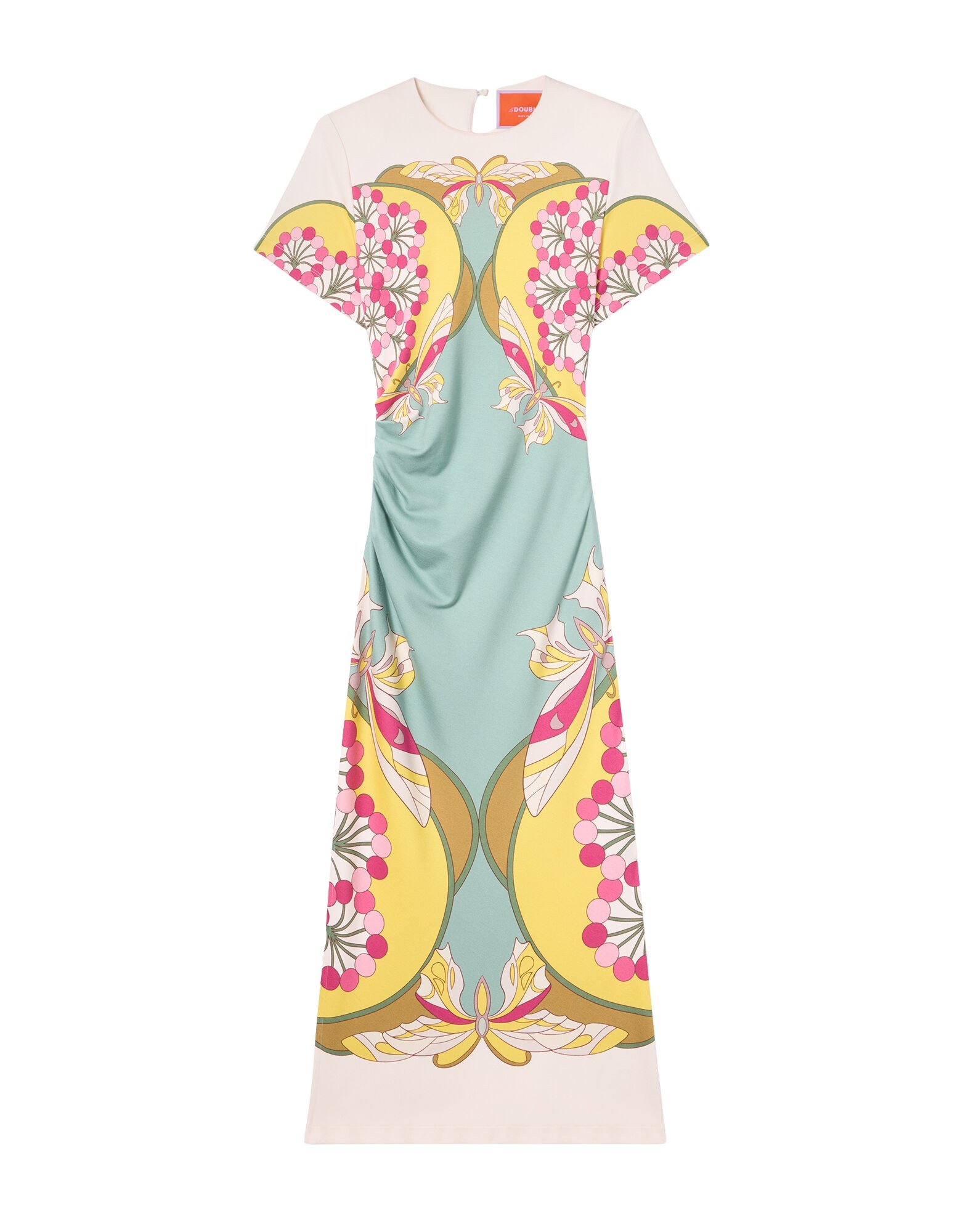 La DoubleJ Lela Dress in Florette Placée Fuchsia - Dresses - Milanese Maximalist Fashion at Coveti