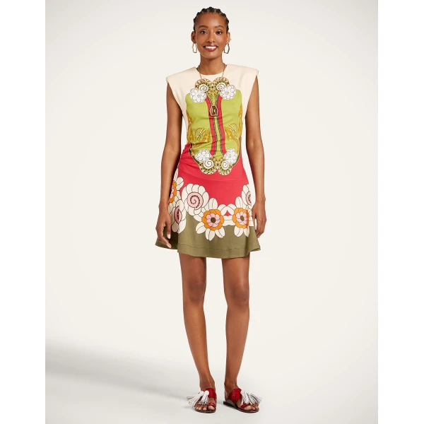 La DoubleJ Lela Mini Dress in Ambrosia Placée Green - Dresses - Milanese Maximalist Fashion at Coveti