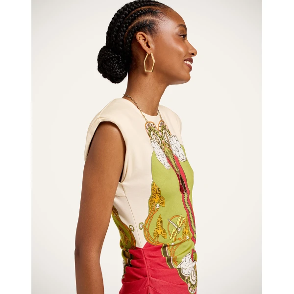 La DoubleJ Lela Mini Dress in Ambrosia Placée Green - Dresses - Milanese Maximalist Fashion at Coveti