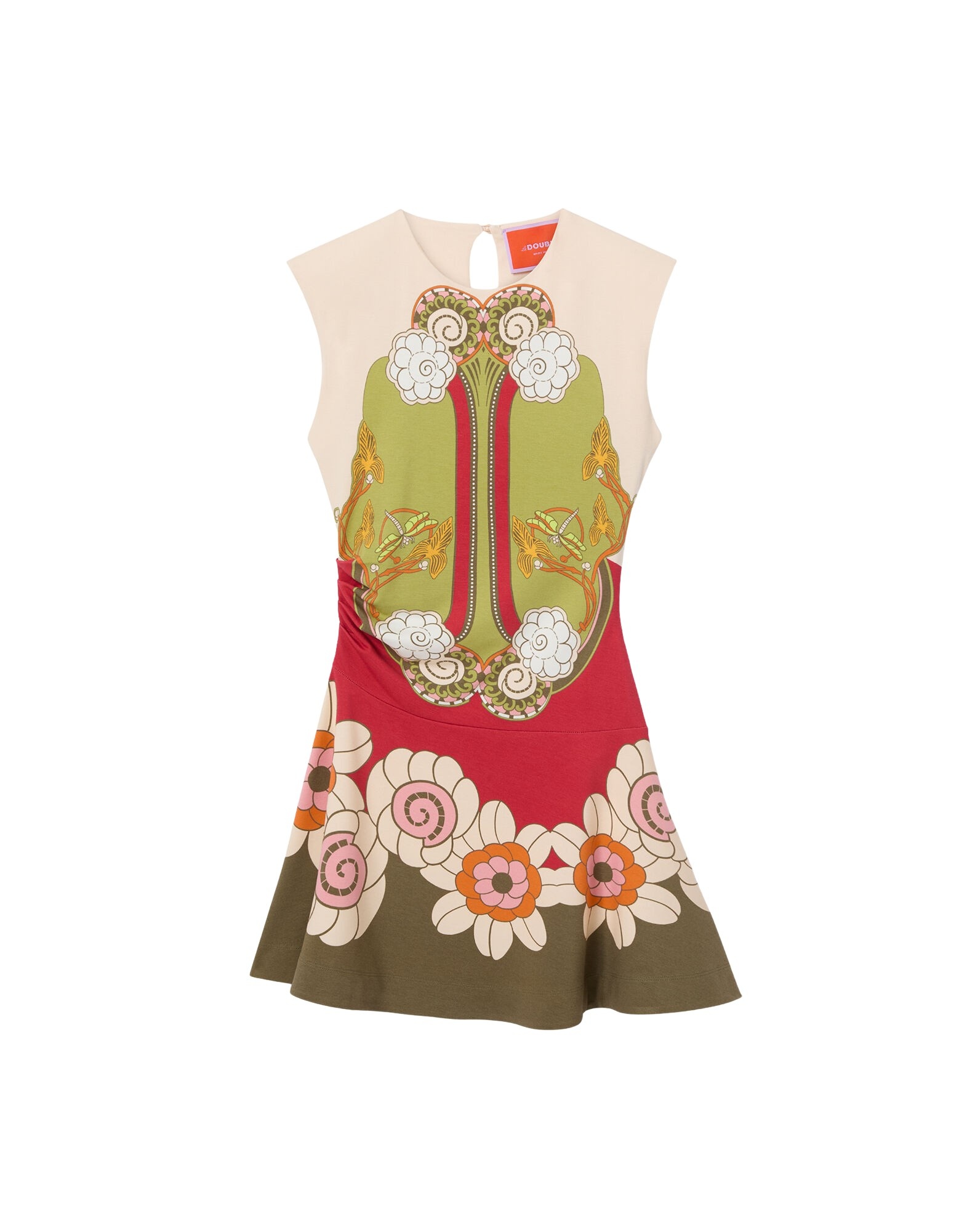 La DoubleJ Lela Mini Dress in Ambrosia Placée Green - Dresses - Milanese Maximalist Fashion at Coveti