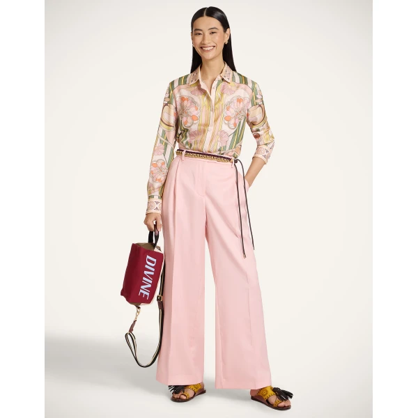 La DoubleJ Loose Pants in Solid Pink - Pants - Milanese Maximalist Fashion at Coveti