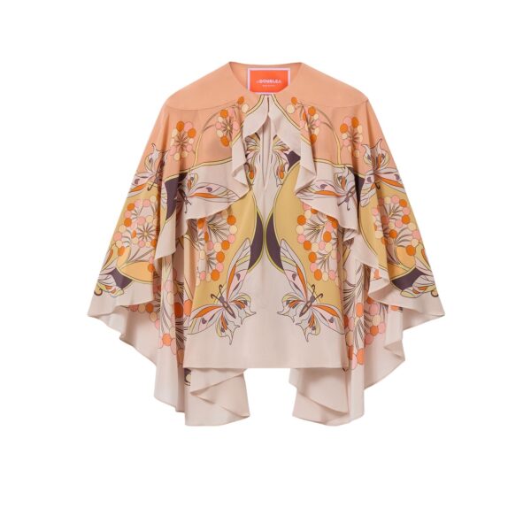 La DoubleJ Magic Top in Florette Placée Pale Pink - Tops - Milanese Maximalist Fashion at Coveti