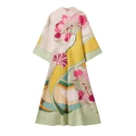 La DoubleJ Magnifico Dress in Tulip Placée Green - Dresses - Milanese Maximalist Fashion at Coveti
