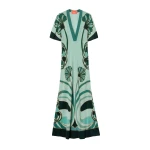 La DoubleJ Marlene Dress in Blooming Tulip Placée Mint - Dresses - Milanese Maximalist Fashion at Coveti