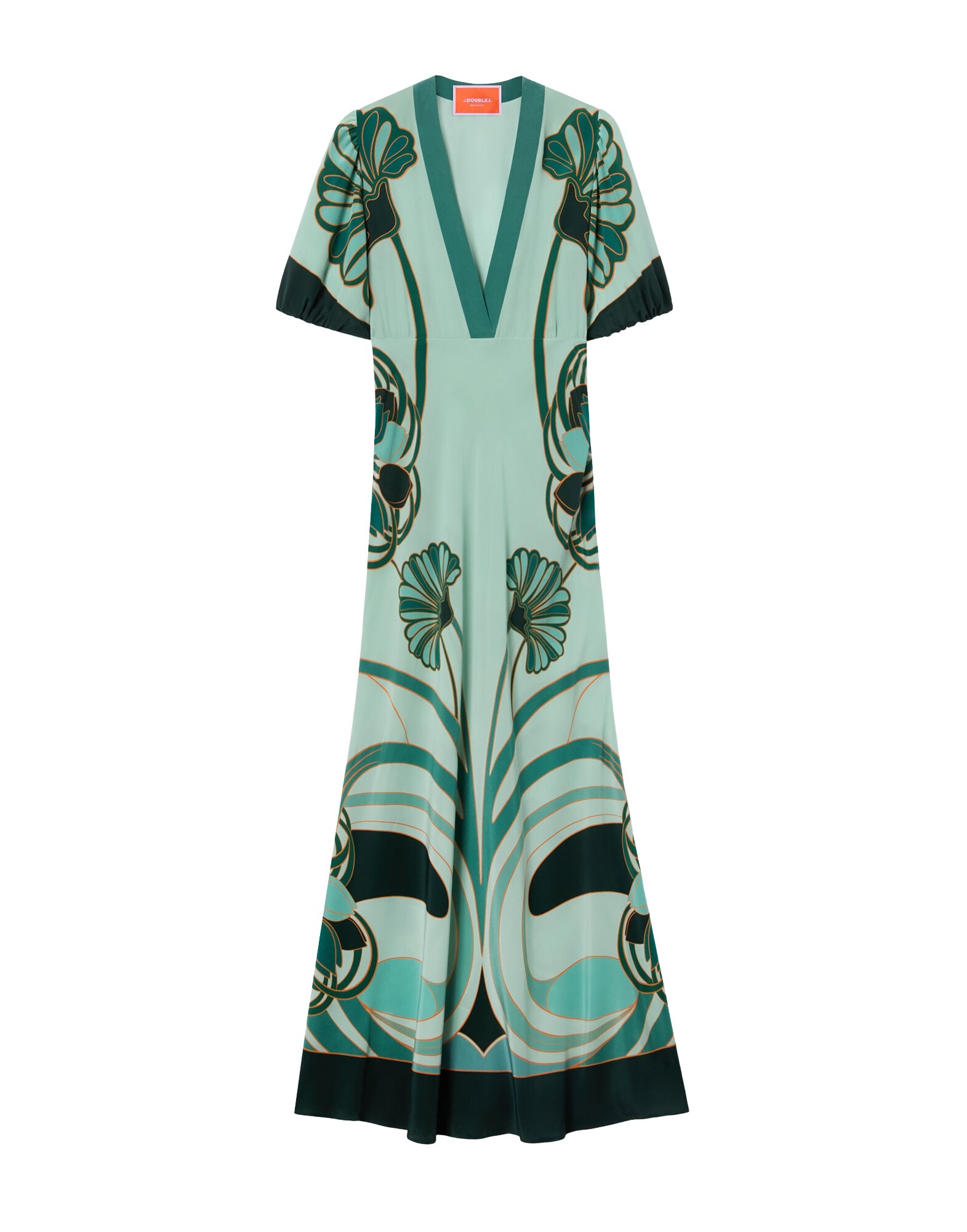 La DoubleJ Marlene Dress in Blooming Tulip Placée Mint - Dresses - Milanese Maximalist Fashion at Coveti