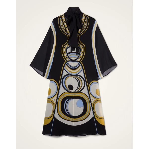 La DoubleJ Midi Magnifico Dress in Sanctuary Placée Black - Dresses - Milanese Maximalist Fashion at Coveti