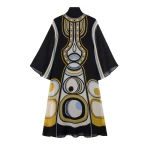 La DoubleJ Midi Magnifico Dress in Sanctuary Placée Black - Dresses - Milanese Maximalist Fashion at Coveti