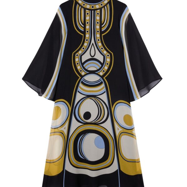 La DoubleJ Midi Magnifico Dress in Sanctuary Placée Black - Dresses - Milanese Maximalist Fashion at Coveti