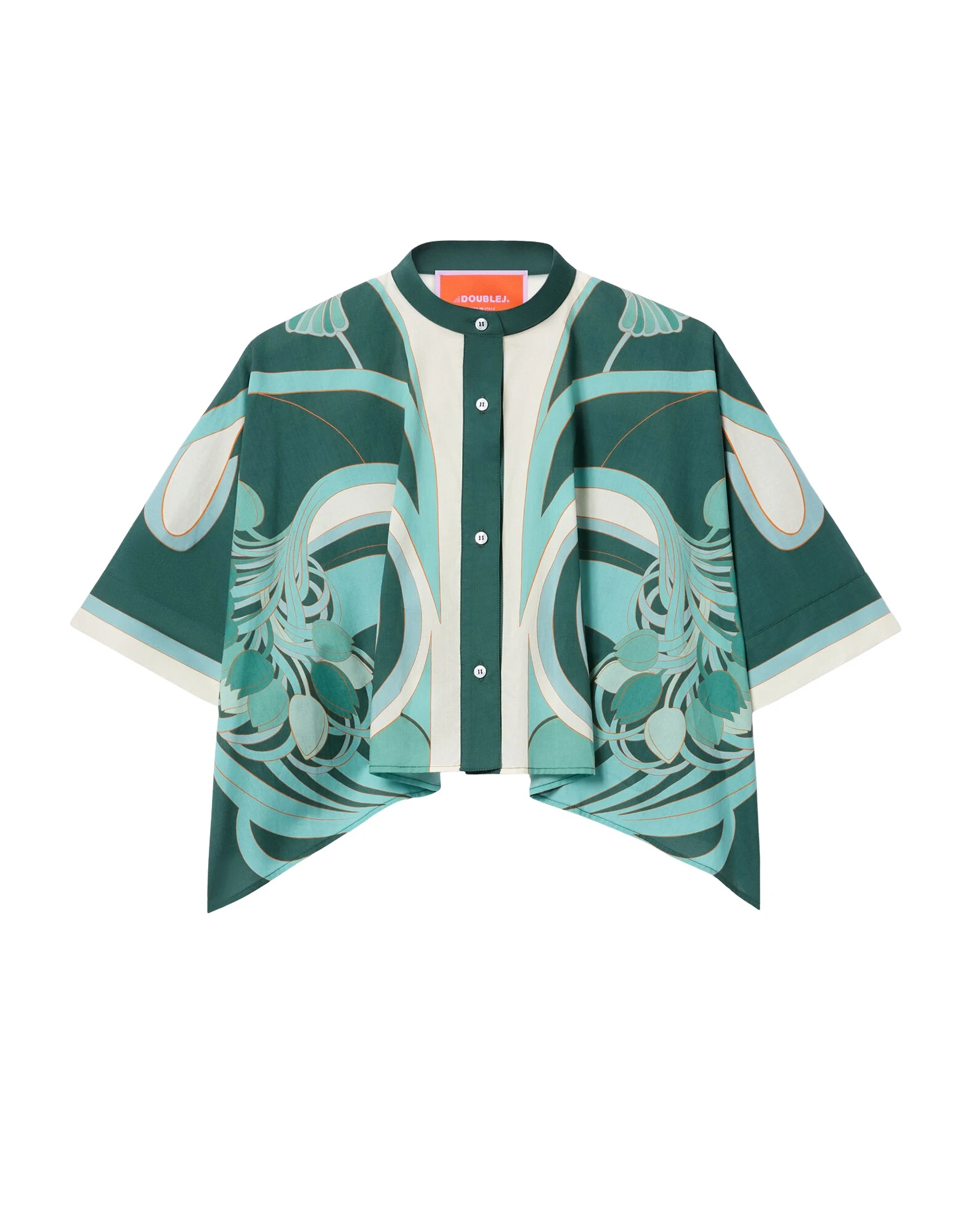 La-DoubleJ-Mini-Foulard-Shirt-in-Blooming-Tulip-Placee-Mint32570_nobg La DoubleJ Mini Foulard Shirt in Blooming Tulip Placée Mint - Tops - Milanese Maximalist Fashion at Coveti