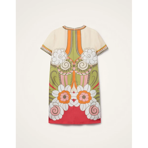 La DoubleJ Mini Swing Dress in Ambrosia Placée Green - Dresses - Milanese Maximalist Fashion at Coveti