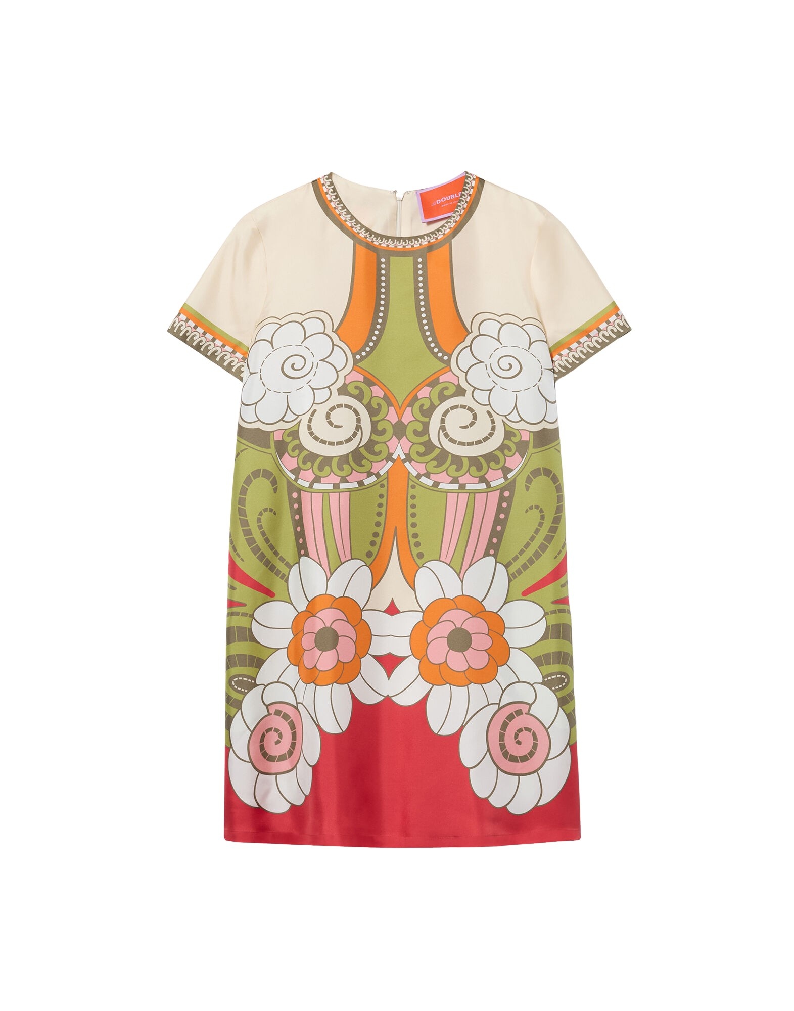 La DoubleJ Mini Swing Dress in Ambrosia Placée Green - Dresses - Milanese Maximalist Fashion at Coveti