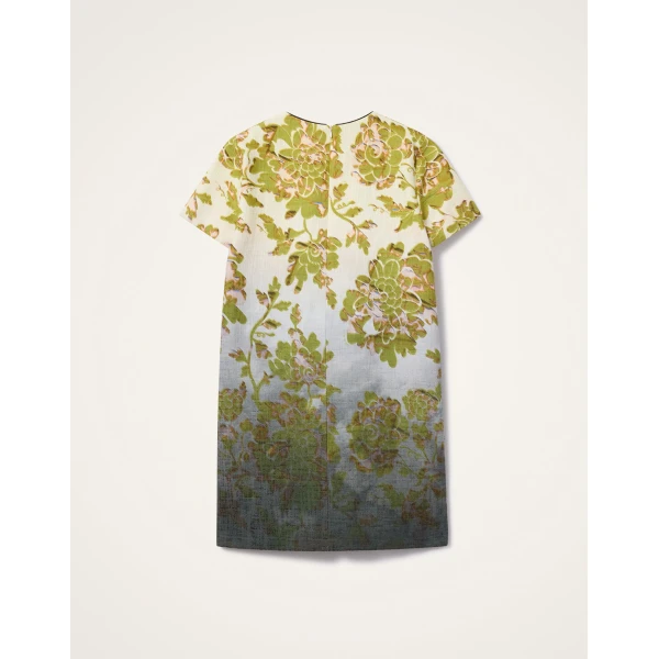 La DoubleJ Mini Swing Dress in Oasis Ombré Placée Green & Black - Dresses - Milanese Maximalist Fashion at Coveti