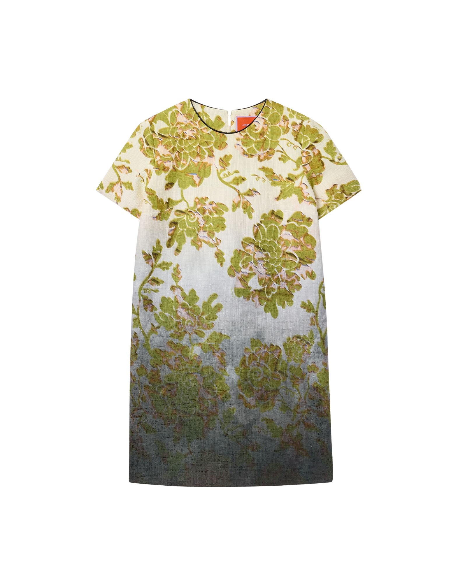 La DoubleJ Mini Swing Dress in Oasis Ombré Placée Green & Black - Dresses - Milanese Maximalist Fashion at Coveti
