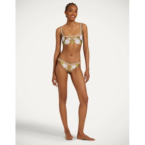 La DoubleJ Mirage Bikini Bottom in Ambrosia Placée Green - Beachwear - Milanese Maximalist Fashion at Coveti