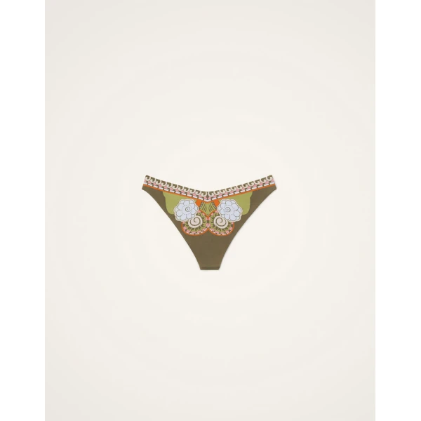 La DoubleJ Mirage Bikini Bottom in Ambrosia Placée Green - Beachwear - Milanese Maximalist Fashion at Coveti