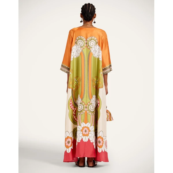La DoubleJ Muumuu Dress Round Neck in Ambrosia Placée Green - Dresses - Milanese Maximalist Fashion at Coveti