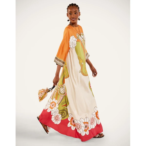 La DoubleJ Muumuu Dress Round Neck in Ambrosia Placée Green - Dresses - Milanese Maximalist Fashion at Coveti
