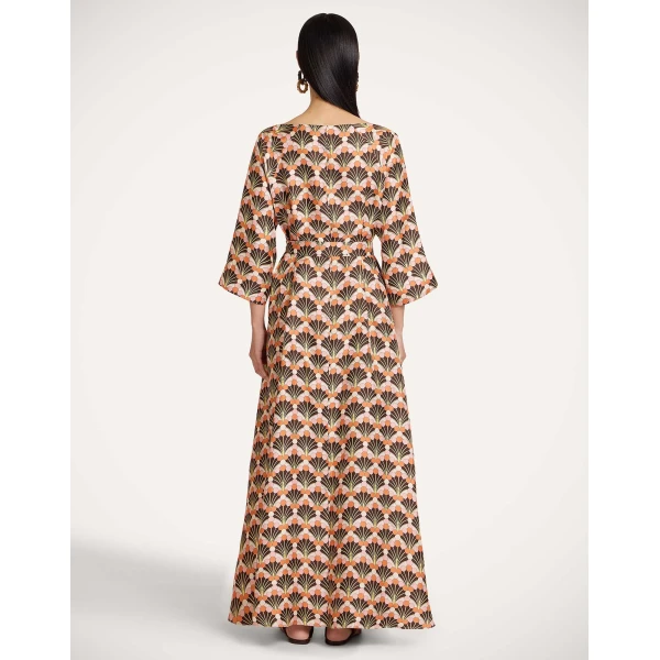 La DoubleJ Muumuu Dress Round Neck in Florette Fan Brown - Dresses - Milanese Maximalist Fashion at Coveti